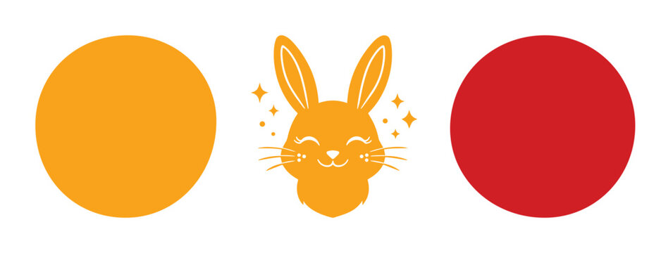 Conejo de Pascua sonriente, ilustraci&oacute;n vectorial de cabeza de liebre feliz, dise&ntilde;o gr&aacute;fico de animal de dibujos animados para celebraciones de primavera