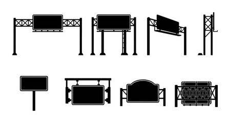 Highway Signage Collection, Road Directional Boards, Traffic Information Displays, Blank Billboards, Vector Elements for Navigation and Information Design © Jalal