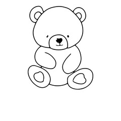 Fototapeta premium Handrawn baby bear variant activity. coloring page design for presschool. eat, sleep, bathup, 