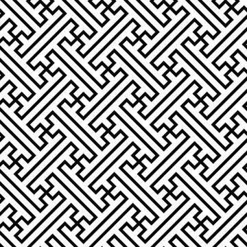 Sayagata Japanese Wagara Seamless Pattern Background Black and White