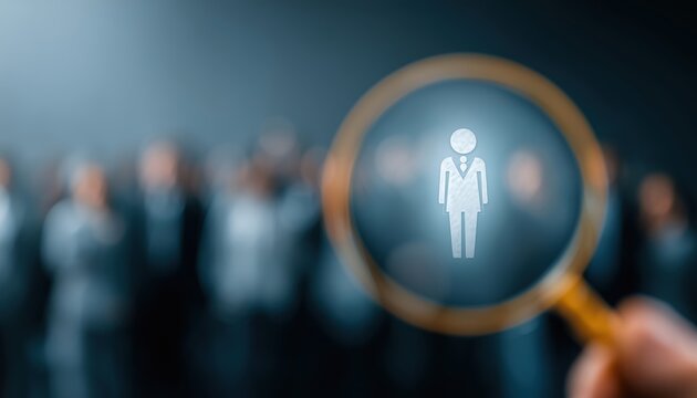 Recruiting Talent Through A Human Magnifier Logo: Discovering The Best People For Excellence In Service. Hire The Right Candidates Today!