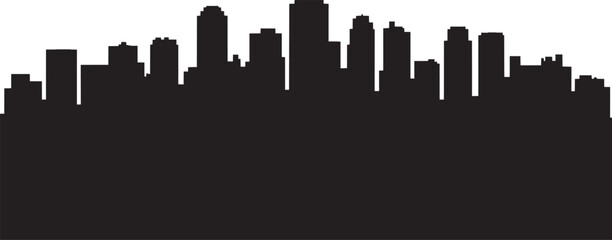 Obraz premium City skyline silhouette buildings black vector illustration against a white background for urban design