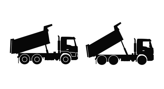 dump trucks in silhouette high quality professional detailed