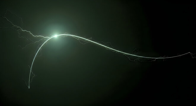 Electric arc discharge with bright glowing light