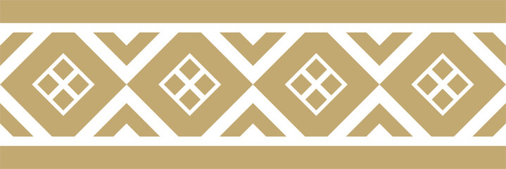 African seamless gold pattern. Cultural heritage of the African peoples. Ethnic endless border, frame. Zimbabwe ornament. © Ana Lo