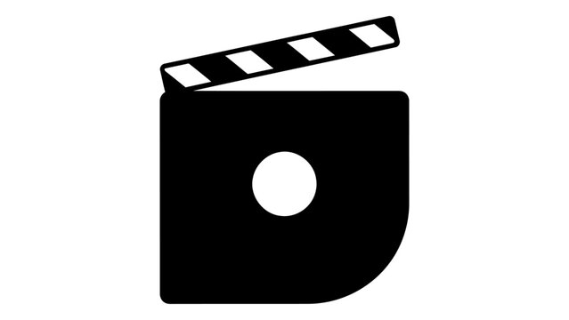 Movie combo pack disc icon with clapperboard and media symbol isolated on white background