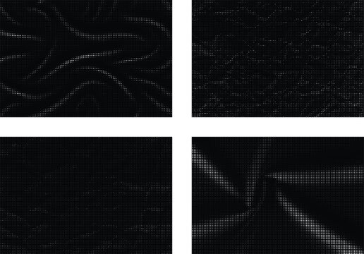 Black and white halftone dot pattern abstract background.