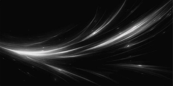 Abstract black and white light backgrounds featuring a glowing blue wave design with digital fractal lines and motion energy pattern texture