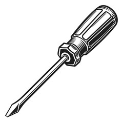 Fototapeta premium Screwdriver, flathead tool, metal hardware, DIY repair, hand tool