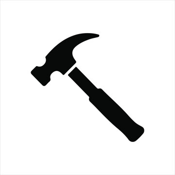 Claw Hammer Icon Flat Design Tool Illustration for Construction and DIY