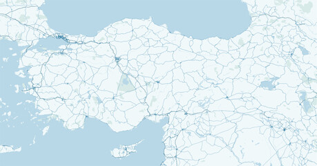 Modern minimalist vector map of Turkey. High-quality SVG illustration of Turkiye borders, coastline, and geographic layout for travel posters, infographics, and web design. © AliRza