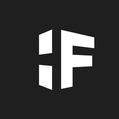 Fototapeta premium Abstract HF Monogram Logo Design, Geometric H F Letters Symbol