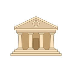 Obraz premium Ancient building graphic icon. Vintage building isolated sign on white background. Portico of the building. Vector illustration