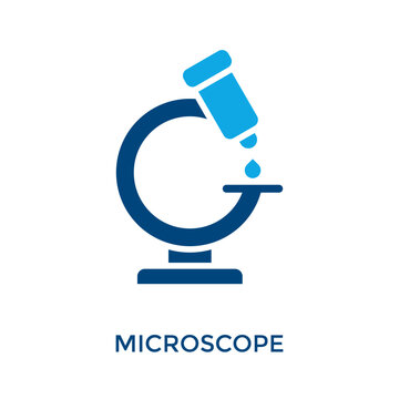 Microscope Icon Dual Tone Style. Vector Illustration For Graphic Design