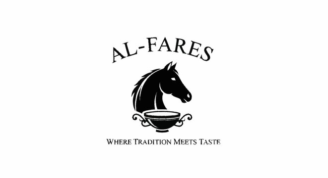 Al Fares logo with horse head and bowl.