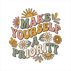 Fototapeta premium Retro groovy illustration featuring text 