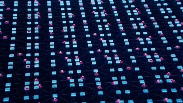 3D Animation: Dynamic Shot of Cute Red AI Agents Executing Various Tasks, Doing Research and Performing Process Automation. Agentic AI Platform Where Autonomous Agents Working Together to Achieve Goal