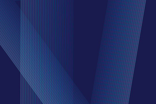 Abstract background, of intersecting blue, and cyan lines, on dark navy, geometric pattern