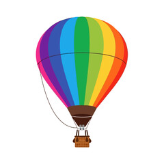 Fototapeta premium Vibrant Rainbow Hot Air Balloon Vector Illustration for Travel and Adventure