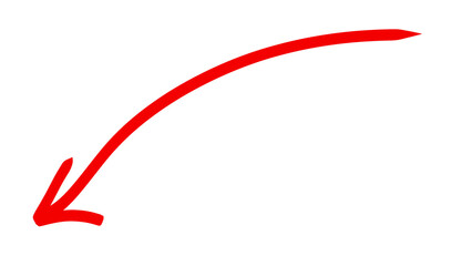 Red ink thin arrow pointing down to left © Deepak basant kewat
