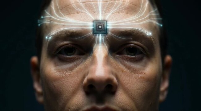 Futuristic Brain Chip Implant Enhances Human Intelligence and Connectivity