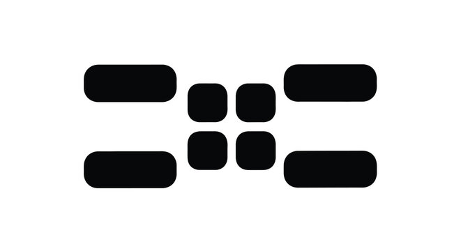 geometric shape pattern with black rectangles and squares on white background high quality professional detailed modern elegant stylish clean crisp