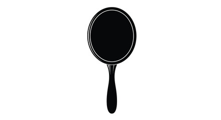 handheld mirror silhouette with black outline on white background high quality professional detailed modern elegant stylish clean crisp vibrant colorful © Pvect02