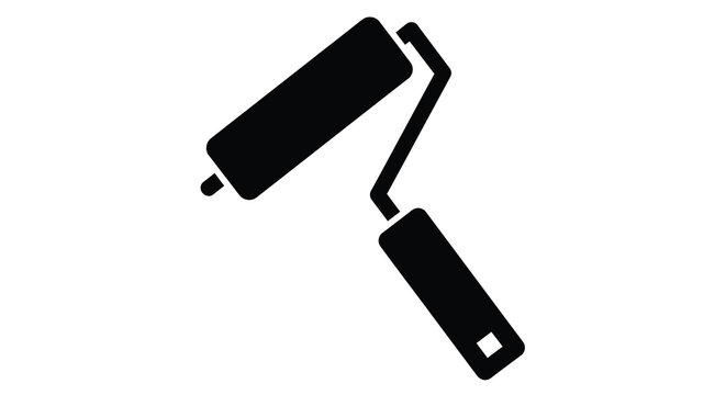 paint roller silhouette on white background high quality professional detailed modern elegant stylish clean crisp vibrant colorful digital creative innovative