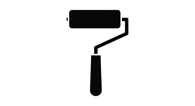 paint roller silhouette on white background high quality professional detailed modern elegant stylish clean crisp vibrant colorful digital creative innovative