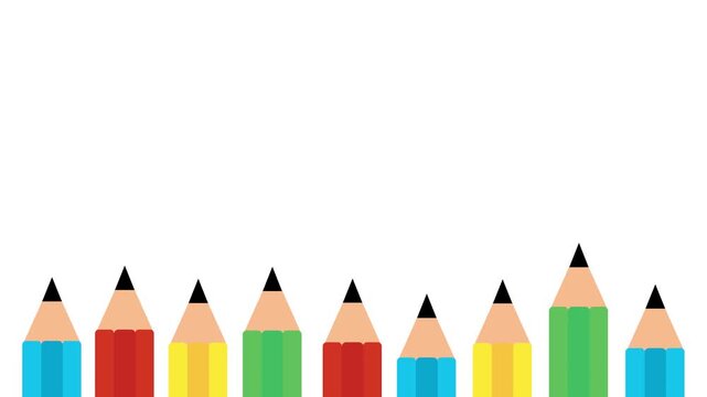 Colorful Pencils Education Animation Background for Creative Learning and School Projects