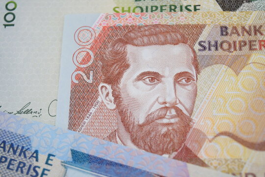 200 Albanian Lek banknote featuring the portrait of Naim Frasheri