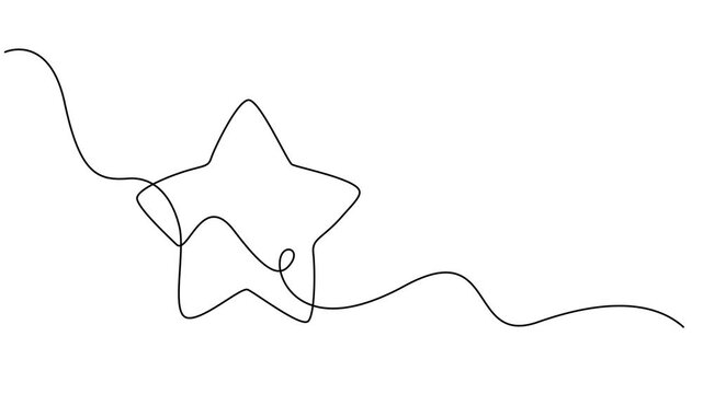 Stars continuous line drawing animated video. Rating review star linear symbol, Self drawing a simple animation of one continuous drawing, Comet. Falling star, gold star animation, rating, rate, react