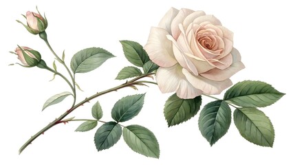 Obraz premium Single red rose isolated on white background