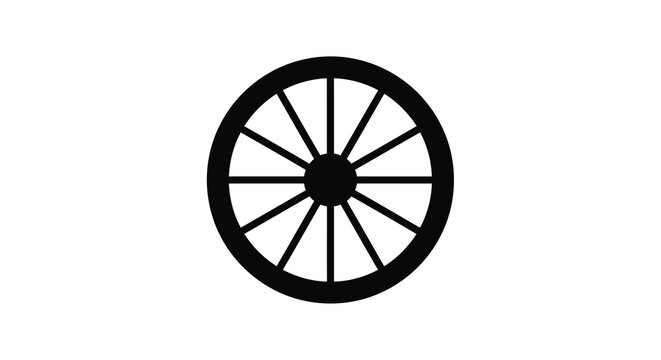 spoke wheel silhouette on white background high quality professional detailed modern elegant stylish clean crisp vibrant colorful digital creative innovative