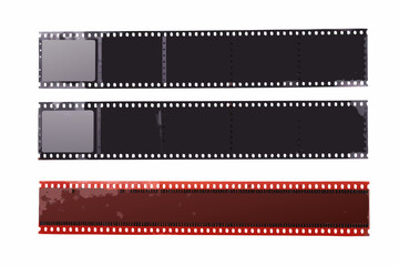 Obraz premium three vintage film strips displayed horizontally high quality