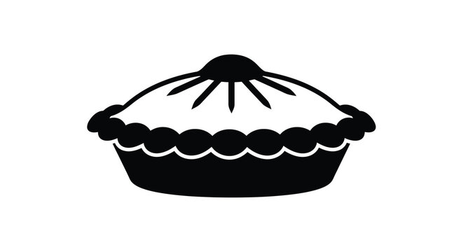 pie silhouette with decorative crust on white background high quality professional detailed modern elegant stylish clean crisp vibrant colorful digital