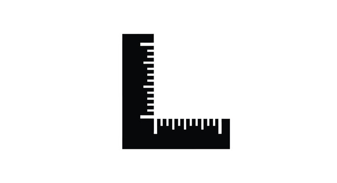 l shaped ruler with measurement markings on white background high quality professional detailed modern elegant stylish clean crisp vibrant colorful