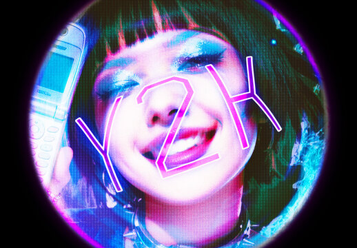 Y2K Sphere Photo Effect &ndash; Fisheye for Album Cover & Social Media (PSD)