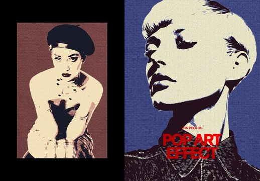 Pop Art Photo Effect &ndash; Duotone Printer for Poster & Social Media (PSD)