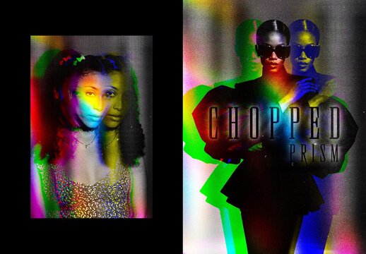 Chopped Prism Photo Effect &ndash; Light Leaks for Poster & Social Media (PSD)