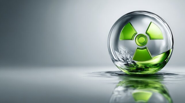 A symbolic image of radioactive material in a glass orb.