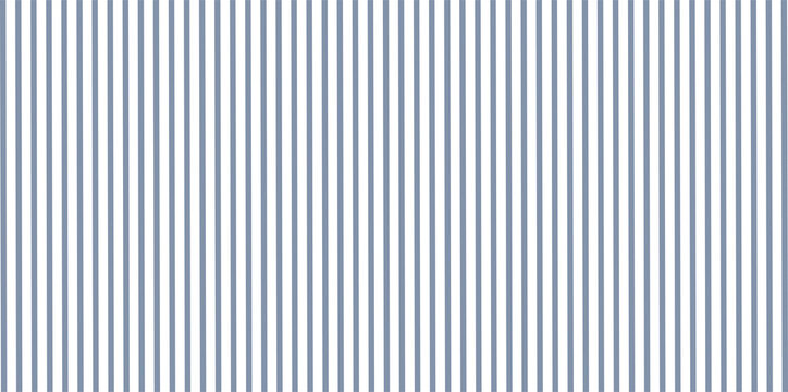 Seamless blue and white vertical stripes pattern. Minimalist ticking fabric texture for farmhouse interior, nautical wallpaper, and elegant linear background. Clean straight lines design.