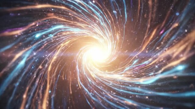 Vibrant abstract energy vortex swirling beautifully, dynamic modern background for technology, music, branding and innovation themes with luminous motion, rich color contrast and strong visual depth,