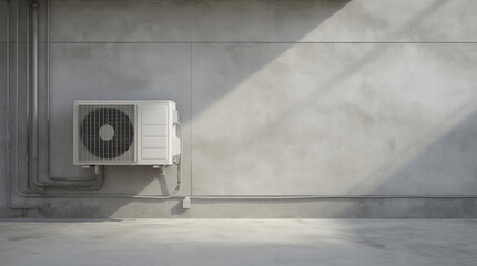 Naklejka premium New air conditioning compressor near the wall