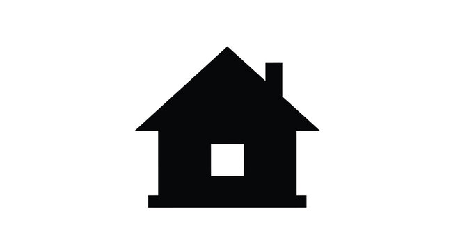 house silhouette with triangular roof and chimney on white background high quality professional detailed modern elegant stylish clean crisp vibrant