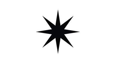 Fototapeta premium black eight pointed star on white background high quality professional detailed modern elegant stylish clean crisp vibrant colorful digital creative