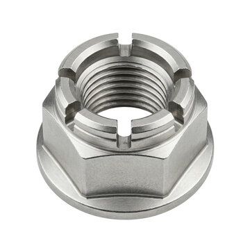 Aerospace Fastener Hex Nut with Slotted Locking Design for Precision Micro Components