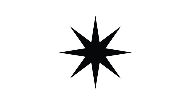 black eight pointed star on white background high quality professional detailed modern elegant stylish clean crisp vibrant colorful digital creative