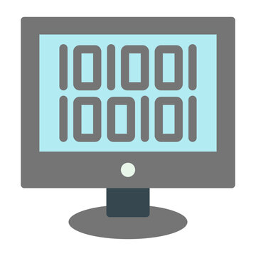 Binary Code Vector Flat Icon Design