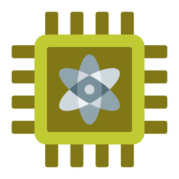 Quantum Computing Vector Flat Icon Design